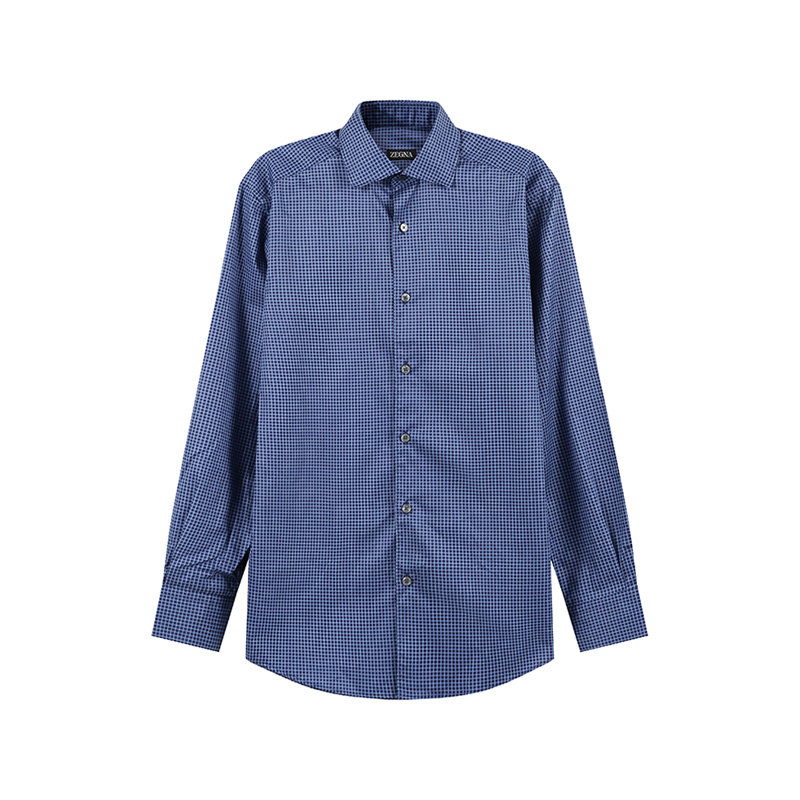 

Ermenegildo Zegna Рубашка Zegna SS24 мужская морская синяя