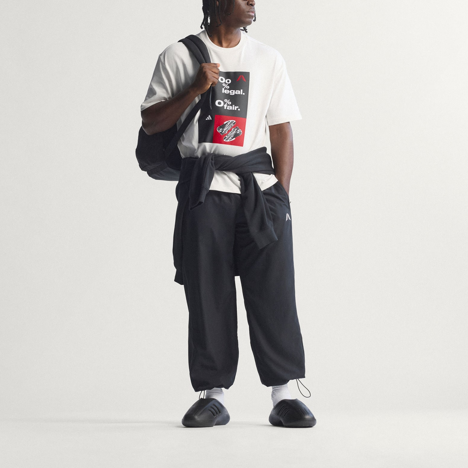 Футболка Anthony Edwards мужская Adidas, белый/черный/красный — фото 4