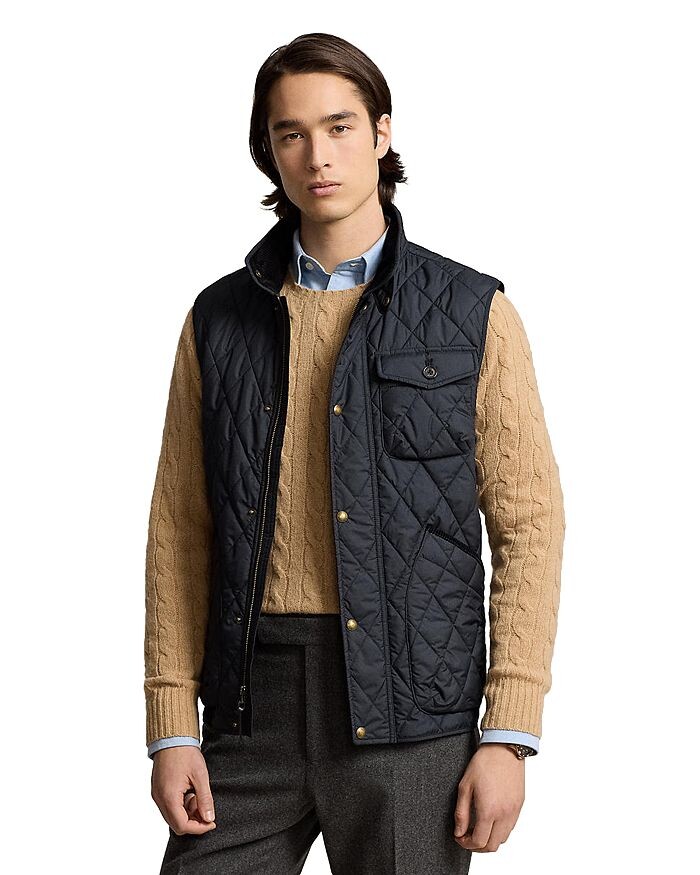 

Стеганый универсальный жилет с молнией и полной молнией Polo Ralph Lauren, черный