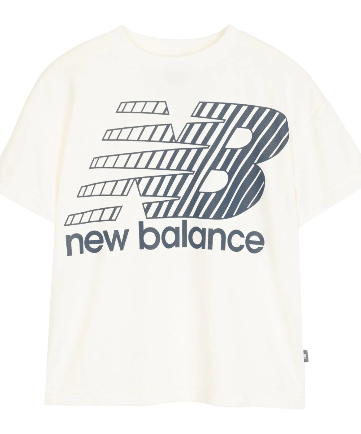 Детская футболка с большим логотипом New Balance Big Logo Short Sleeve Shirt офф-белая