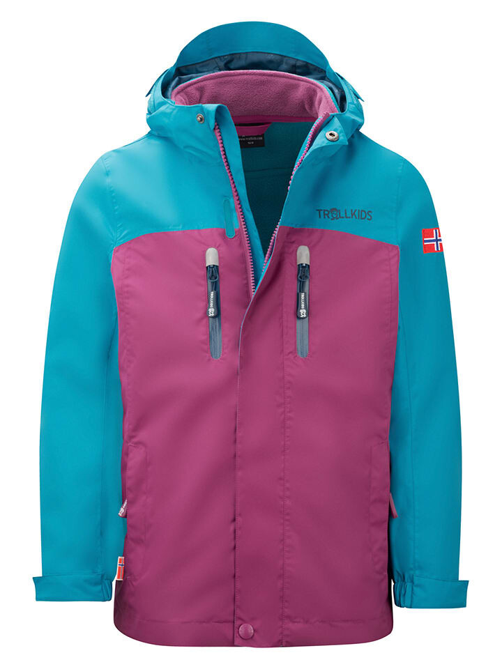 

Куртка Trollkids Bryggen, цвет pink/blau