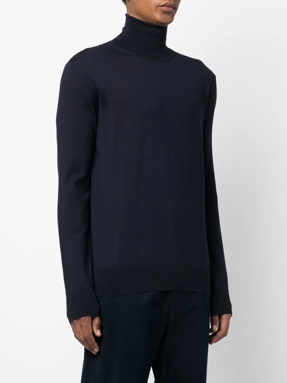 Джемпер из шерсти мериноса с высоким воротником JIL SANDER, синий — фото 3