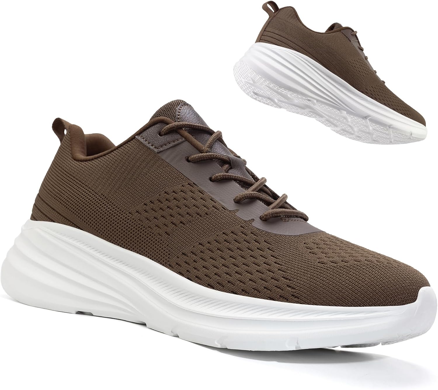 

Мужские кроссовки ZOVE для ходьбы, бега и тенниса с амортизацией, противоскользящие, легкие, спортивные, удобные, дышащие кроссовки для тренажерного зала и бега, коричневый