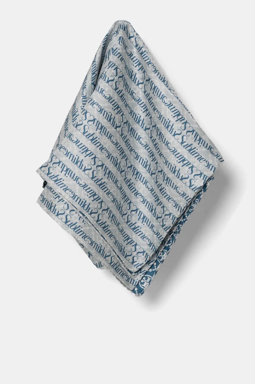 

Шелковый шарф T Monogram Sublime Silk Tory Burch, синий