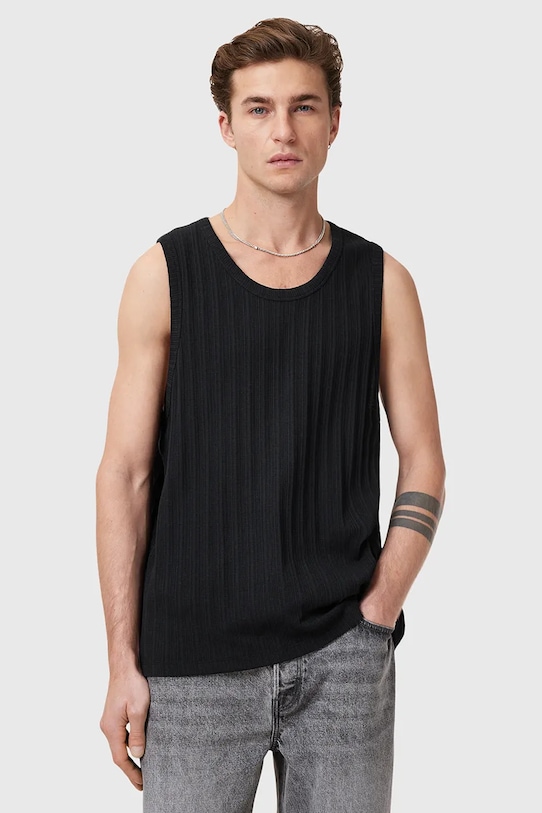 

Хлопковая футболка DENVER Allsaints, черный