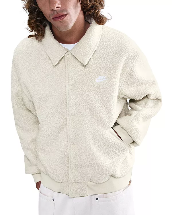 

Флисовая тренерская куртка свободного кроя Nike, белый
