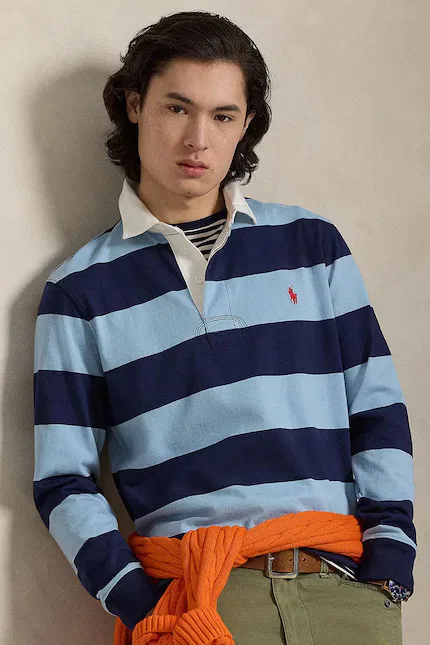 Лонгслив с длинным рукавом и полосками Polo Ralph Lauren, синий