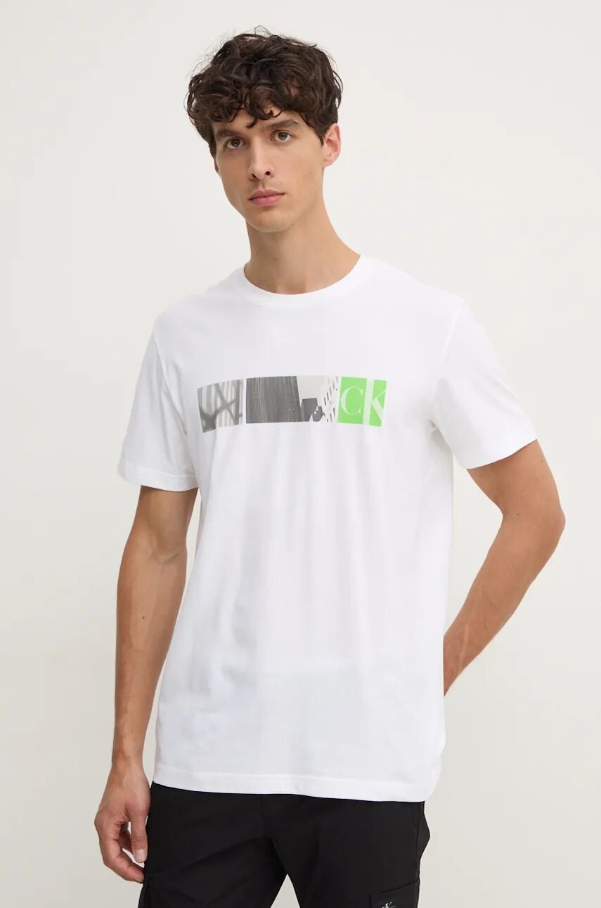 

Хлопковая футболка Calvin Klein Jeans, белый