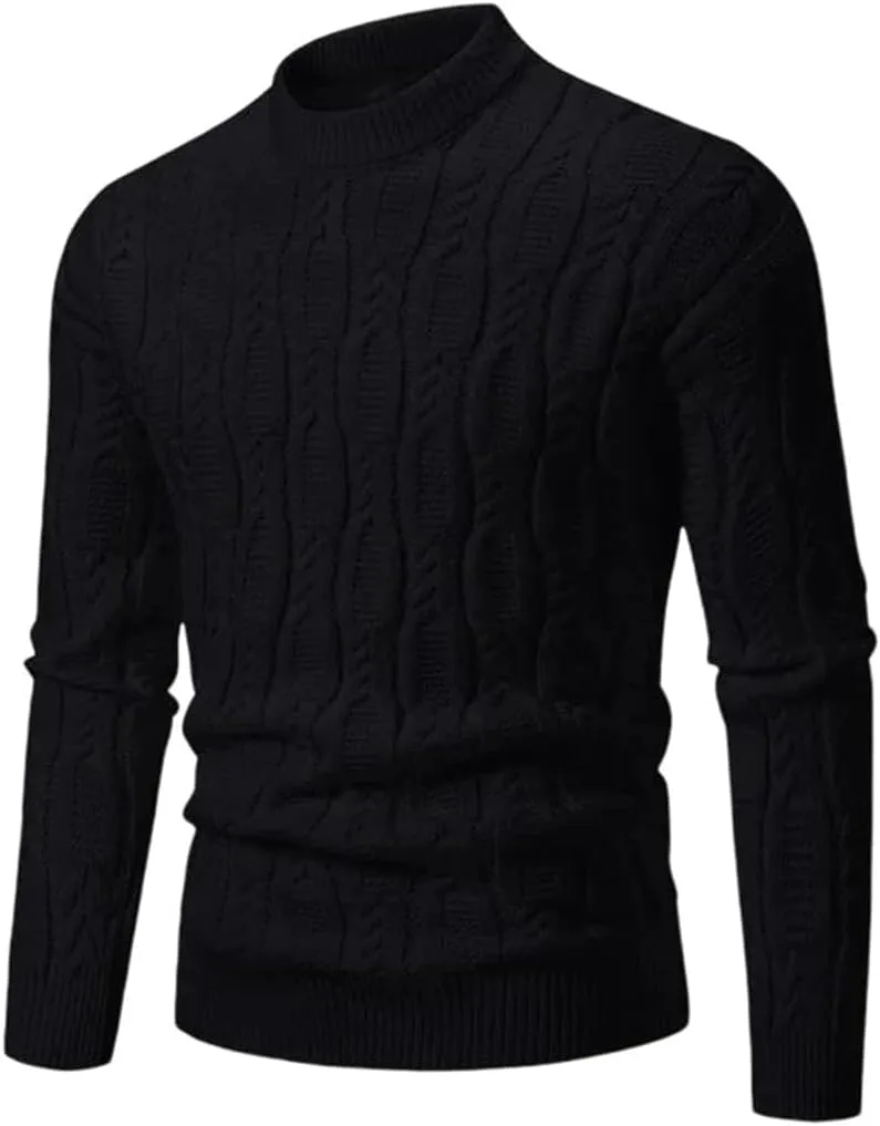 

Свитер мужской с воротником-стойкой и асимметричным кроем OWEIEYEU