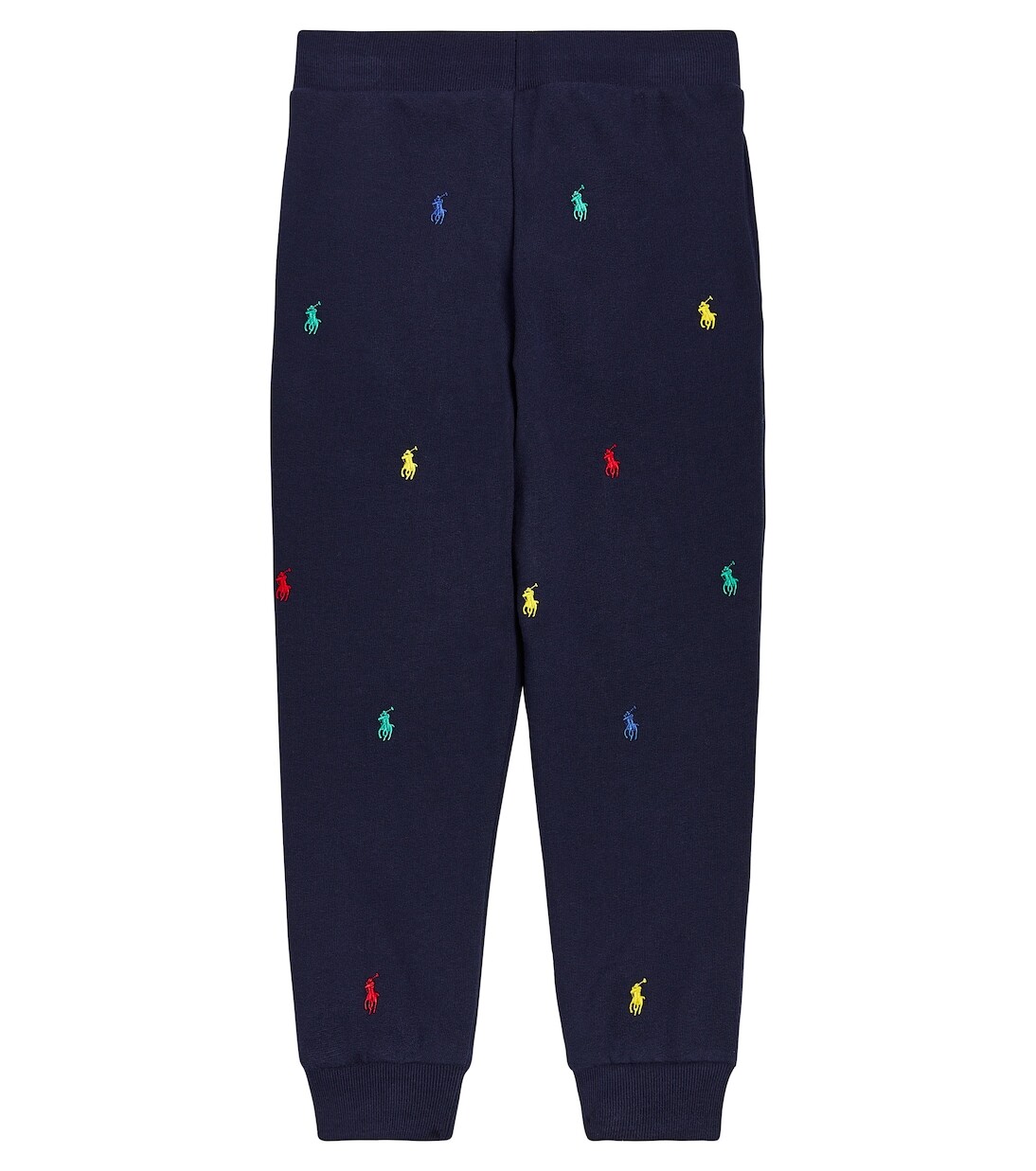 Спортивные брюки из смесового хлопка с вышивкой Polo Ralph Lauren Kids, синий — фото 4