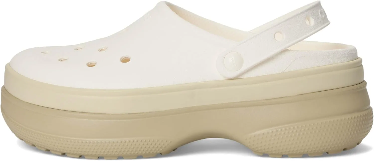 Кроксы Adult Classic Stacked Clogs Platform Platform Crocs, Chalk. — фото 4
