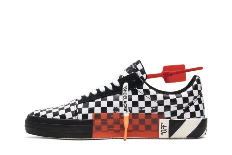 Кроссовки Off-White OFF-WHITE Vulc Low Top 'Checkered Black White', белый — фото 3