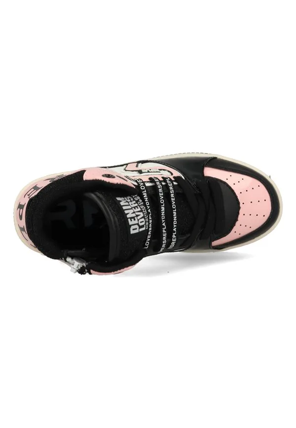 Высокие кроссовки Replay, Black White Pink — фото 2