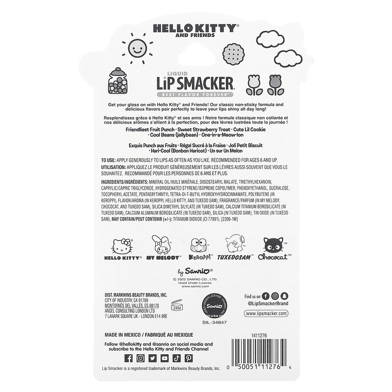 Lip Smacker, Hello Kitty And Friends, жидкий блеск для губ, лучший вкус навсегда, 5 пакетиков, 14 мл (0,45 жидк. унц.) — фото 3