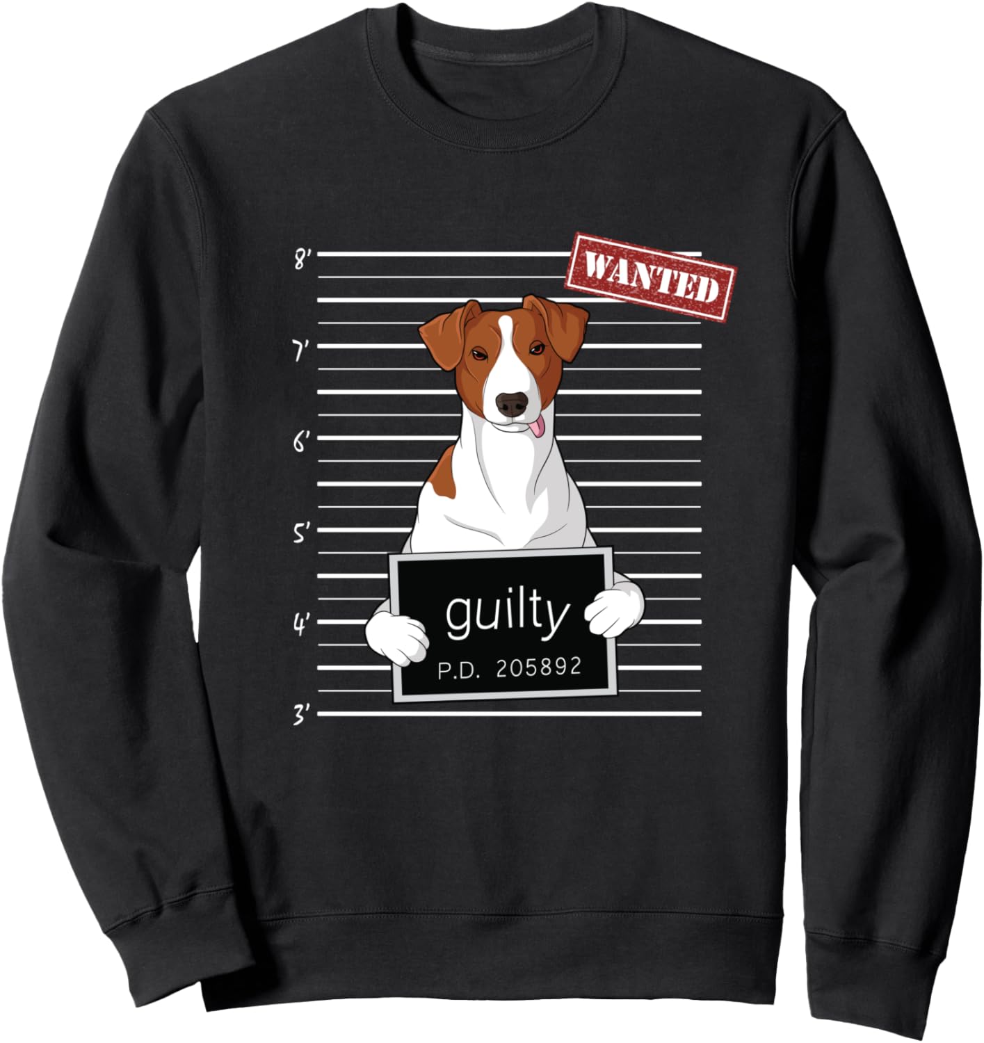

Толстовка с изображением джек-рассел-терьера Magshot Guilty Dog, черная Bad Dog Mug Shot Jack Russell Terrier