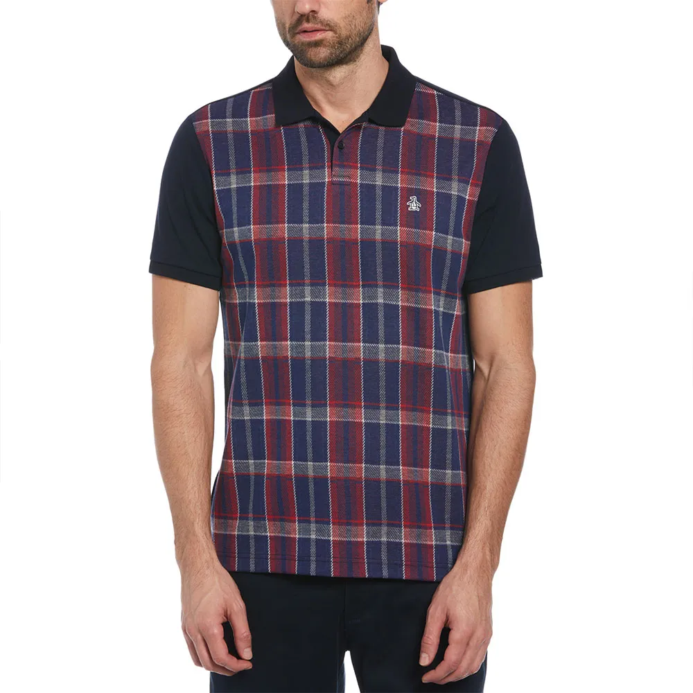 

Поло Original Penguin Jacquard Front Plaid, синий