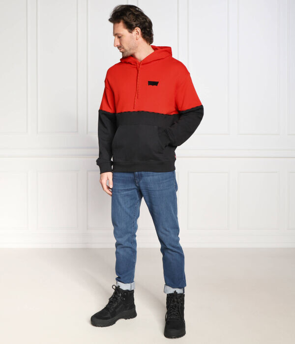 Толстовка мужская Levi'S двуцветная, черно-красный — фото 2