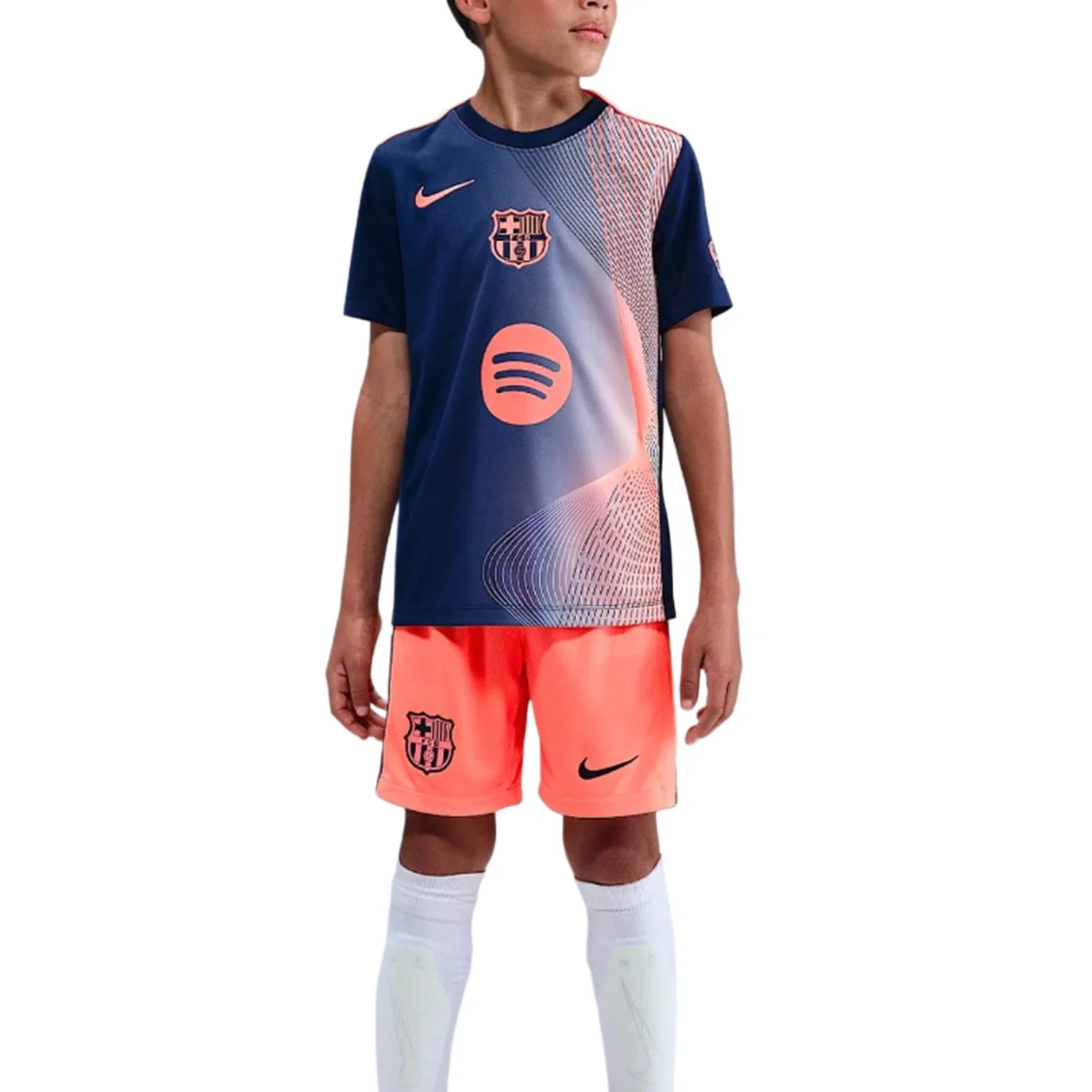 Футболка детская Quick Dry Academy Pro Third Kids Nike, Dark Navy Blue/Bright Orange