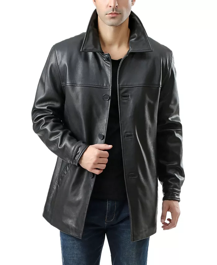 

Мужское кожаное пальто Samuel Car Coat BGSD, черный