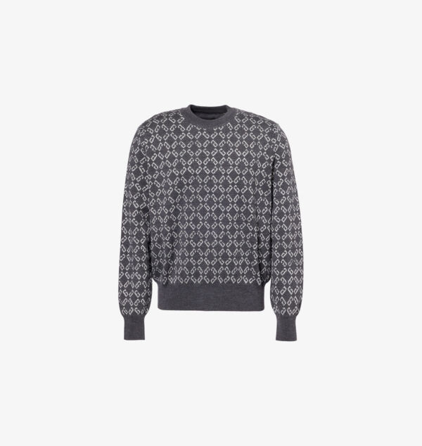 

Вязаный джемпер из смеси шерсти с монограммой и логотипом Givenchy, серый