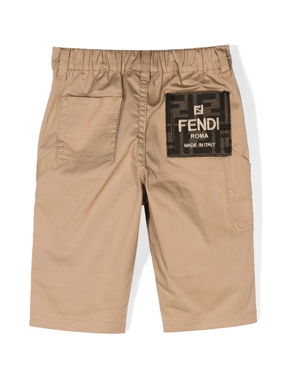Прямые брюки с логотипом FENDI KIDS, нейтральный — фото 2