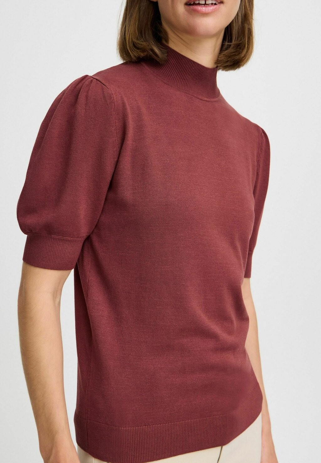 

Футболка с принтом MMMORLA PUFF SLEEVE b.young, коричневый