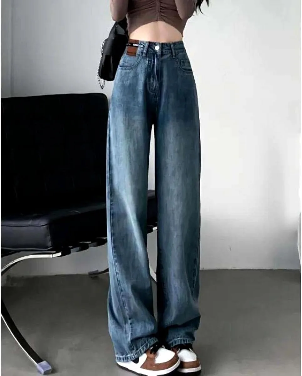 Женские джинсы Vintage Wide Leg с высокой талией и прямым кроем — фото 2