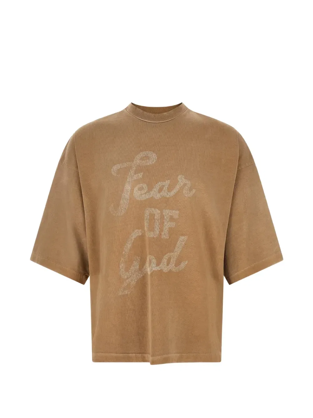 Футболка с графическим принтом и логотипом-нашивкой Fear Of God, бежевый