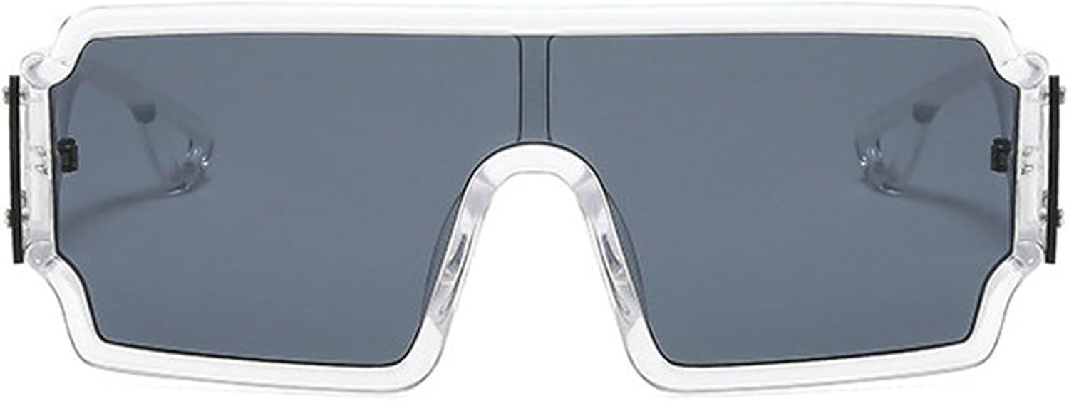 

Винтажные дизайнерские солнцезащитные очки Hellena Y2K большого размера для женщин и мужчин, модные очки с плоской верхней частью, стильные панк-очки, цельные солнцезащитные очки S65 helena, Clear