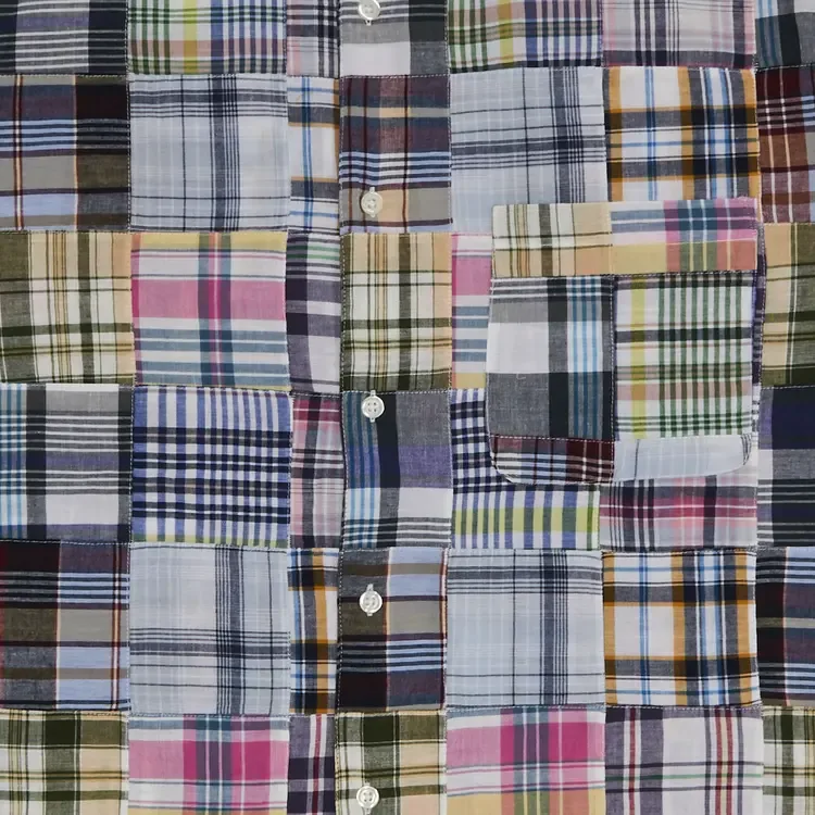 Рубашка Supreme x Goodenough Patchwork Madras с коротким рукавом, разноцветная — фото 3
