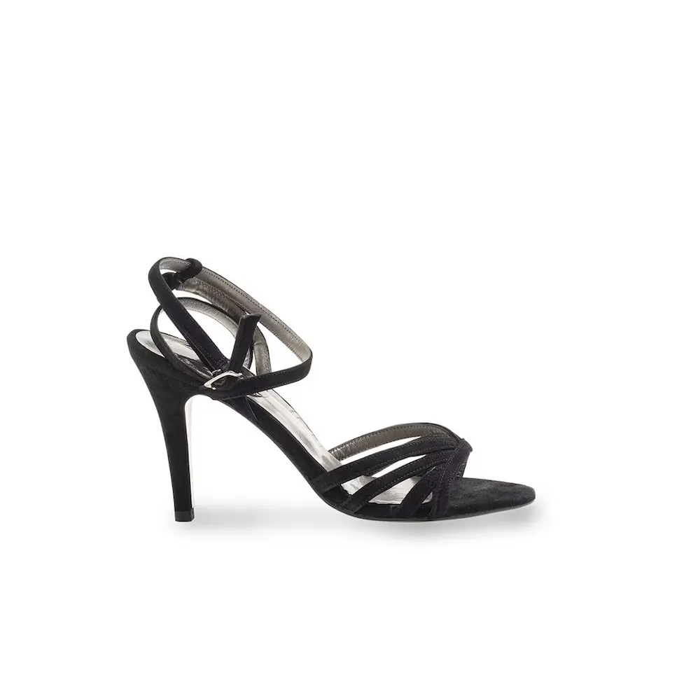 

Женские черные замшевые босоножки на каблуке Mad Pumps, черный