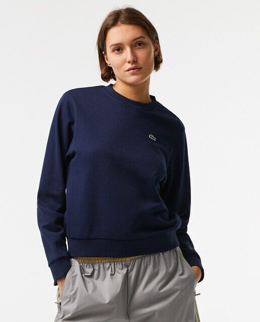 

Женская базовая толстовка с круглым вырезом Lacoste, темно-синий