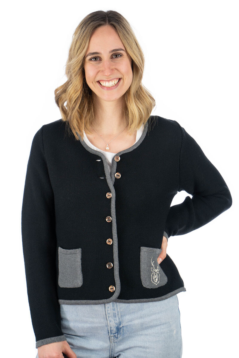 

Кардиган OS Trachten Strickjacke Enkeyo, черный
