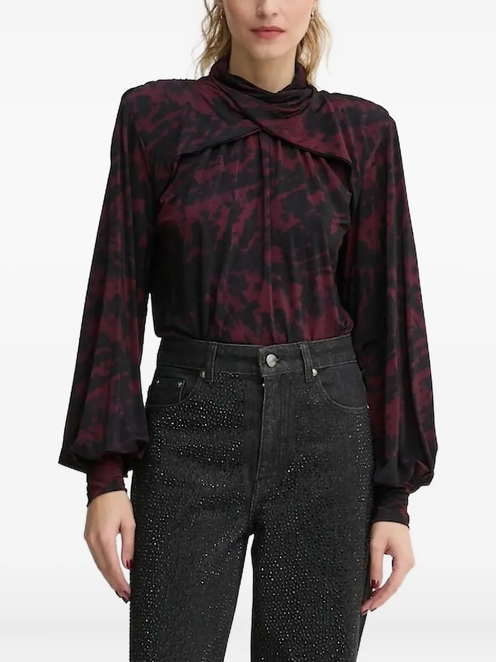 

Топ с объемными рукавами Gestuz, черный