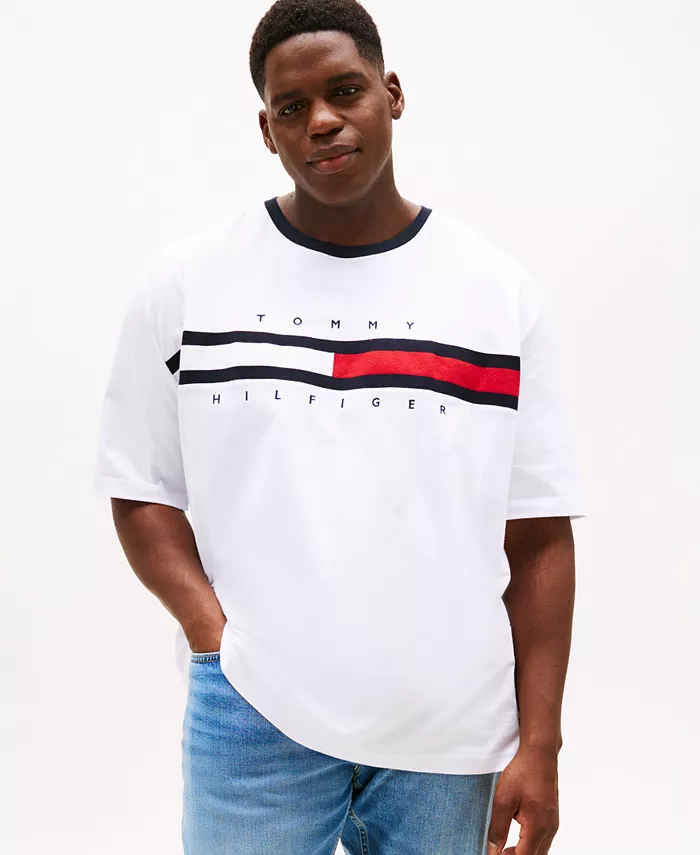

Мужская футболка с коротким рукавом Big & Tall Tino Logo Tommy Hilfiger, белый