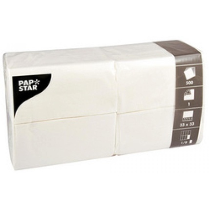 

Салфетки Bistro 330 x 330 мм 1-слойные белые PAPSTAR 16109