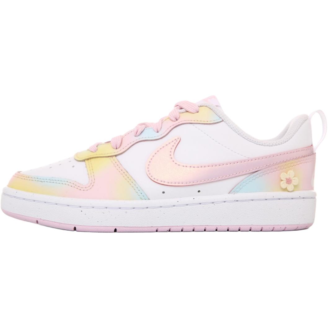 Nike Court Borough Slip Resistant Abrasion Resistant Low top Kids' Skateboarding Shoes White Pink Teenagers