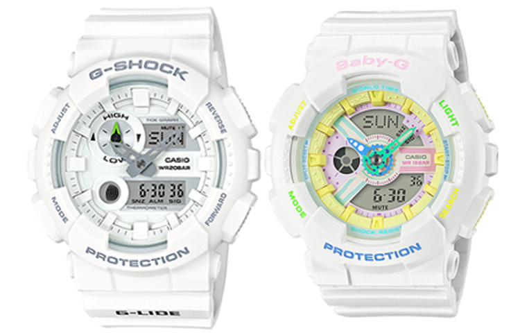 

Унисекс парные настольные часы серии White Watch CASIO
