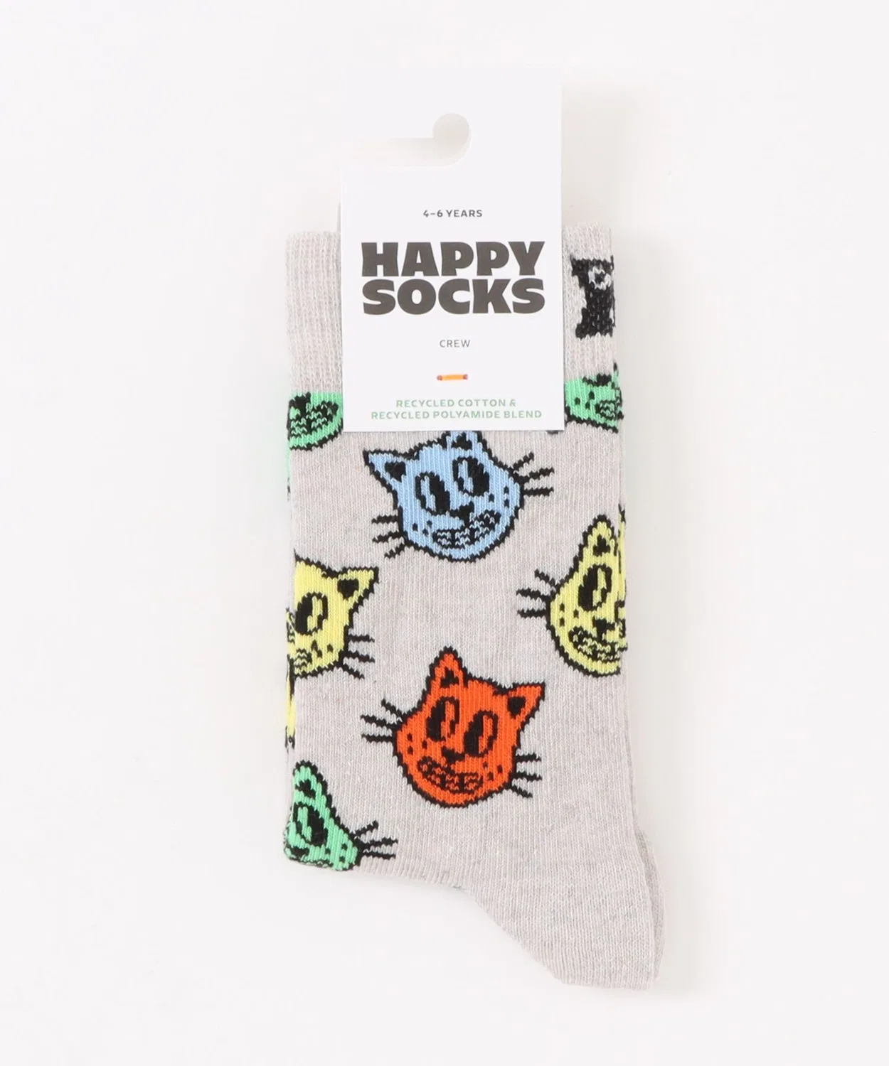 Носки детские с дизайном кошек и собак Happy Socks серые