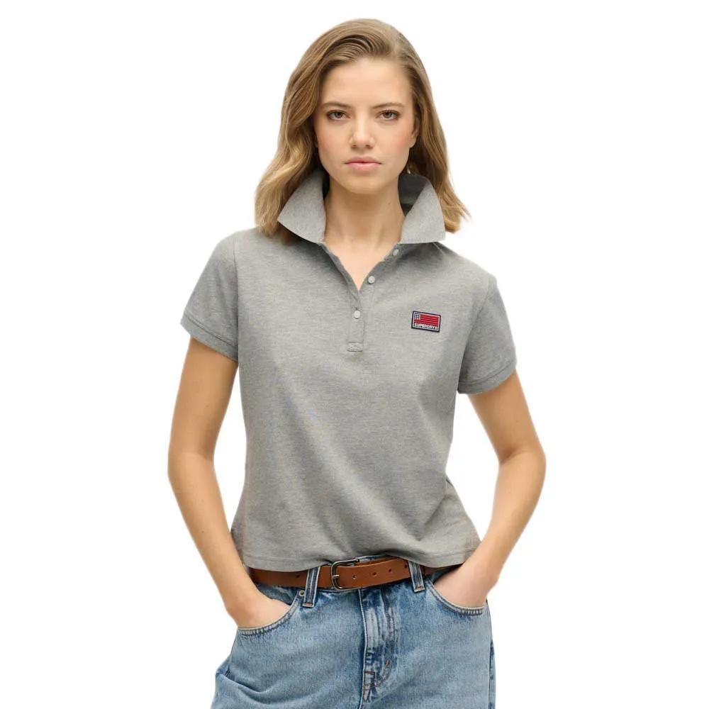 

Поло с коротким рукавом Superdry Ath Essential Graphic, серый