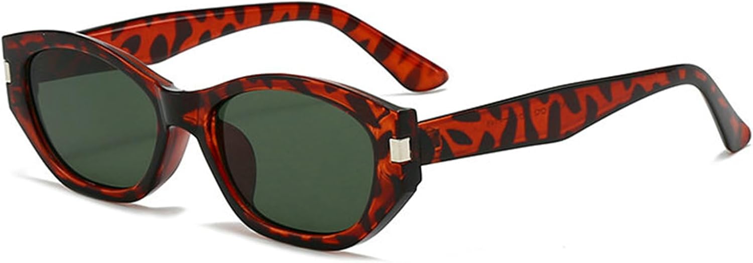 

Солнцезащитные очки COTIA 2025 в стиле «кошачий глаз» для женщин и мужчин, винтажные, маленькие, многоугольные, овальные, для путешествий и отдыха на природе, Leopard Green