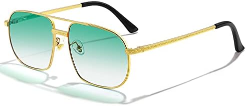 

Мужские солнцезащитные очки Polygon Driving Sunglasses, металлические солнцезащитные очки для женщин, градиентные очки, защита от ультрафиолета UV400 MTZJH, C03 Gold Ocean Green