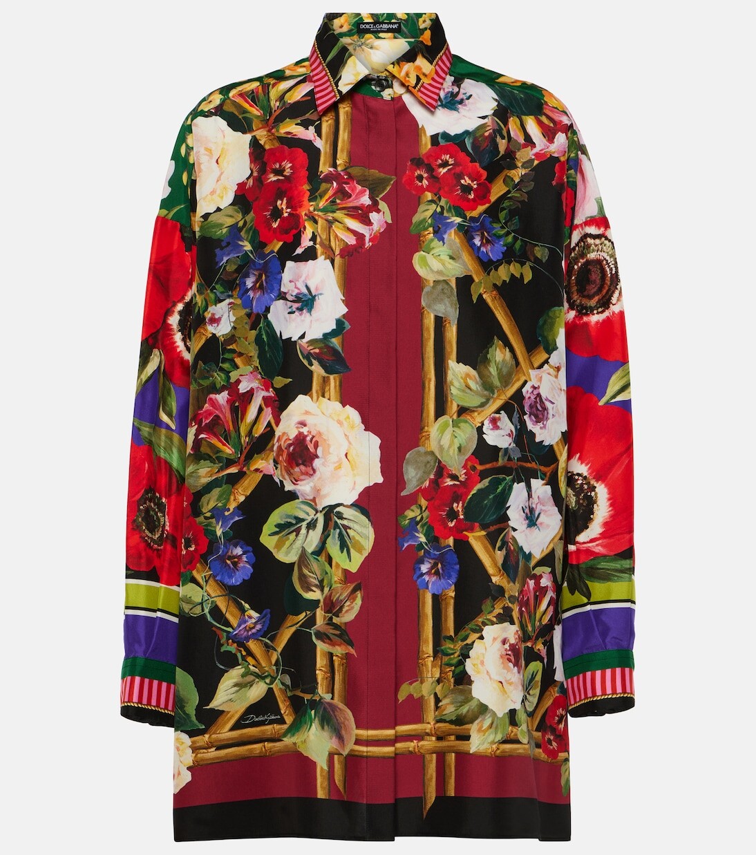

Шелковое платье-рубашка Dolce&Gabbana, красный