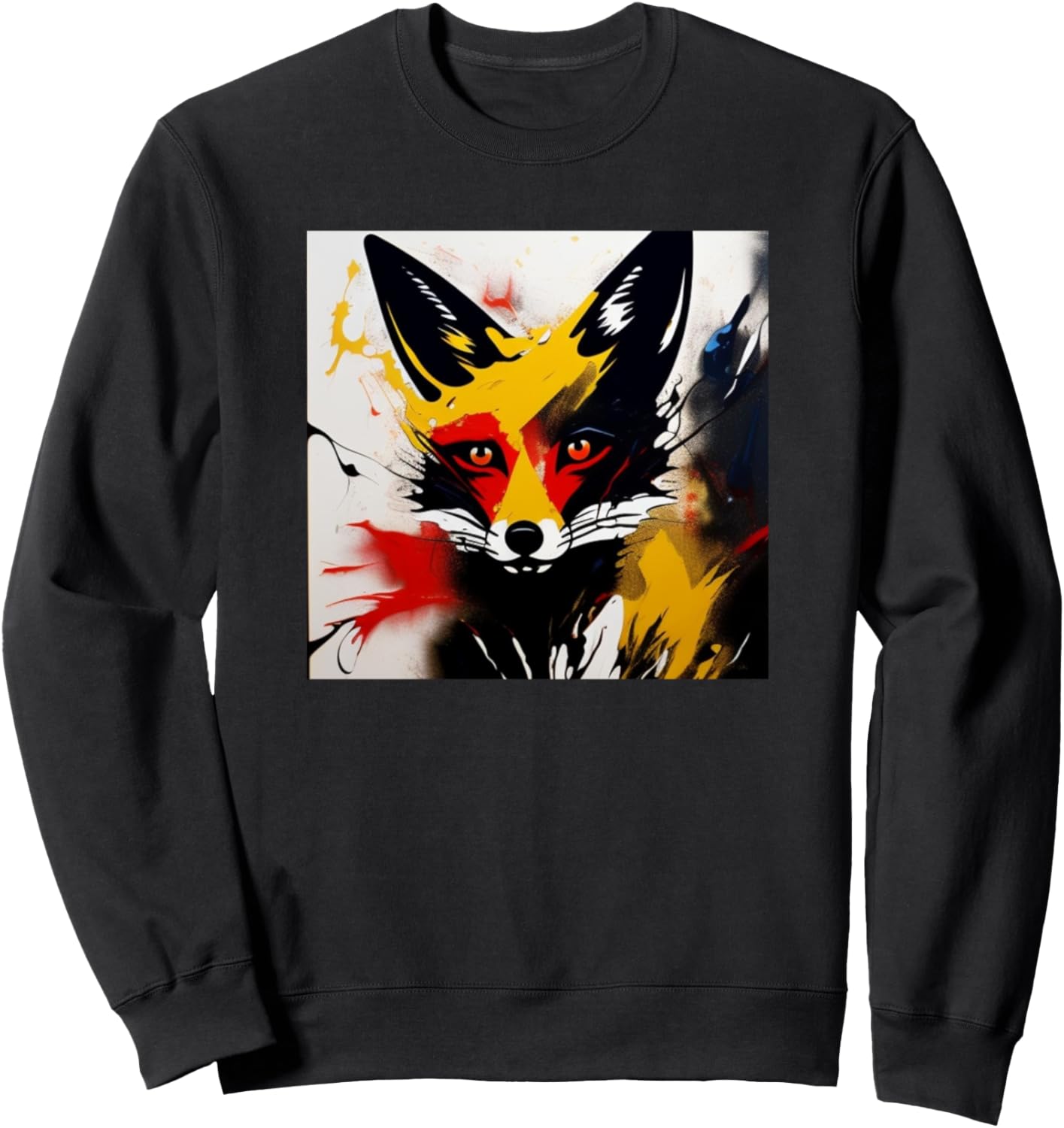

Экспрессионистское искусство с силуэтом лисы. Толстовка для любителей лис Foxes Sly Animals Women Girls Kids | Men Boys Gift, черный