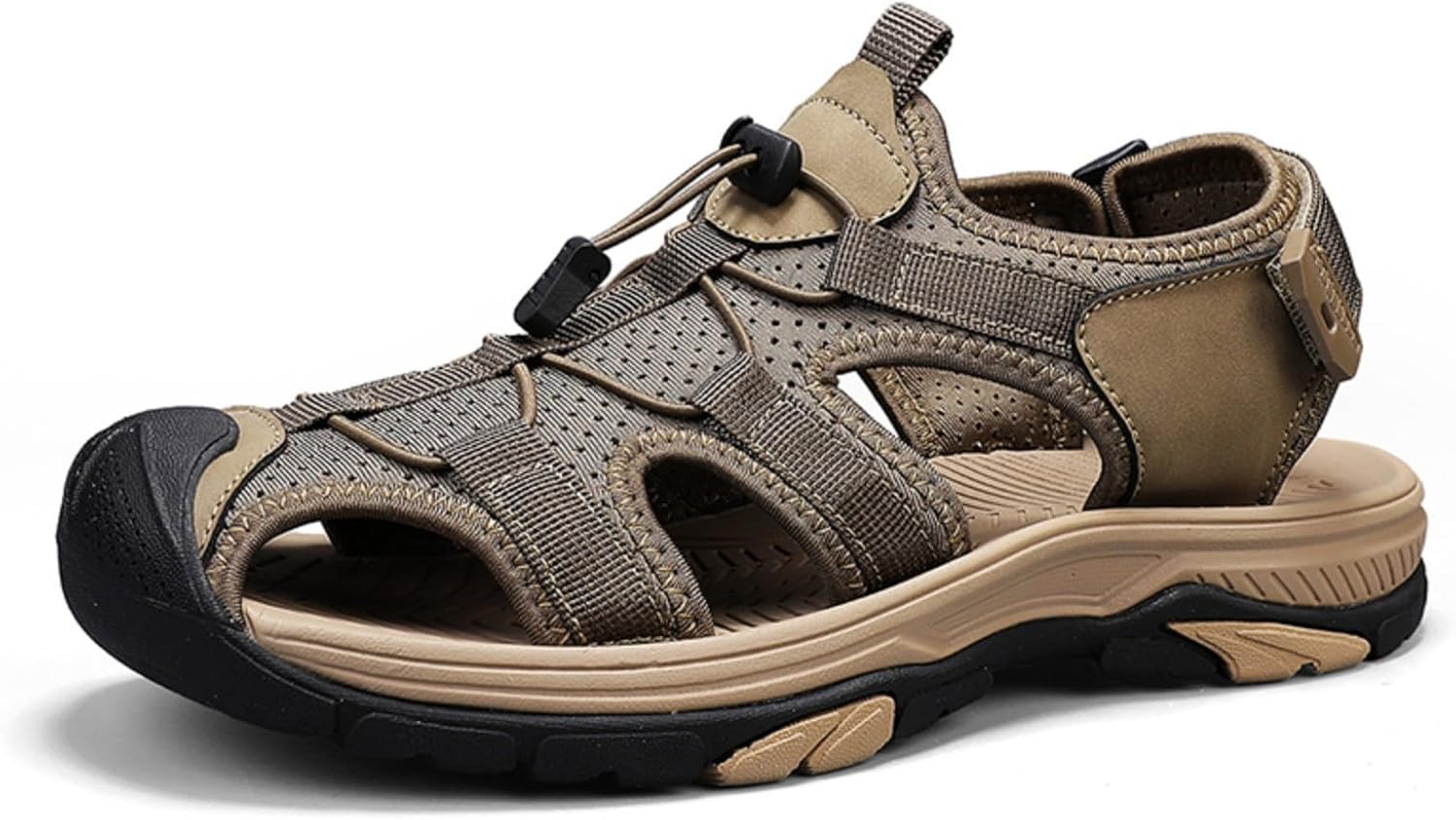 

Мужские спортивные сандалии для альпинизма, летние сетчатые дышащие удобные сандалии, спортивные пляжные сандалии Ucilxi, коричневый