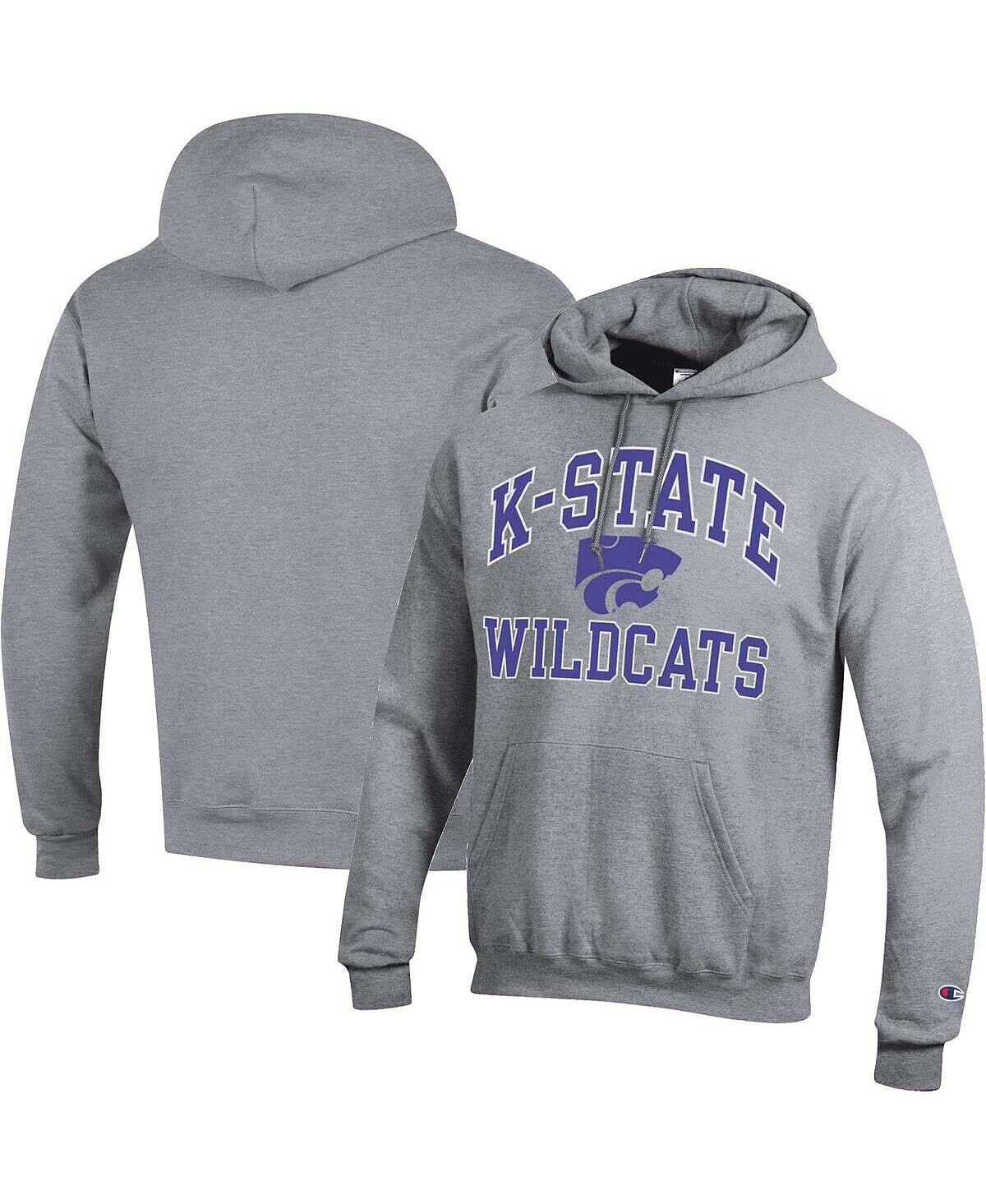 

Мужской пуловер с капюшоном Heather Grey Kansas State Wildcats High Motor Champion