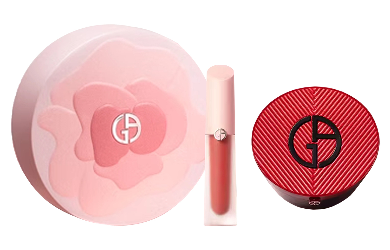 

GIORGIO ARMANI 520 Limited Nude Pink Lambskin Air Cushion Box набор косметики Natural Complexion