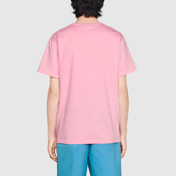 Футболка Gucci SS21 G Printing Cotton Short Sleeve, розовая — фото 4