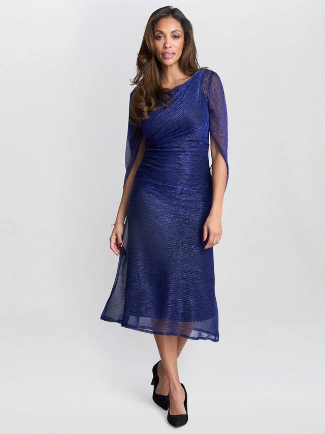 

Платье Ciara из металлизированного трикотажа Gina Bacconi, Cobalt