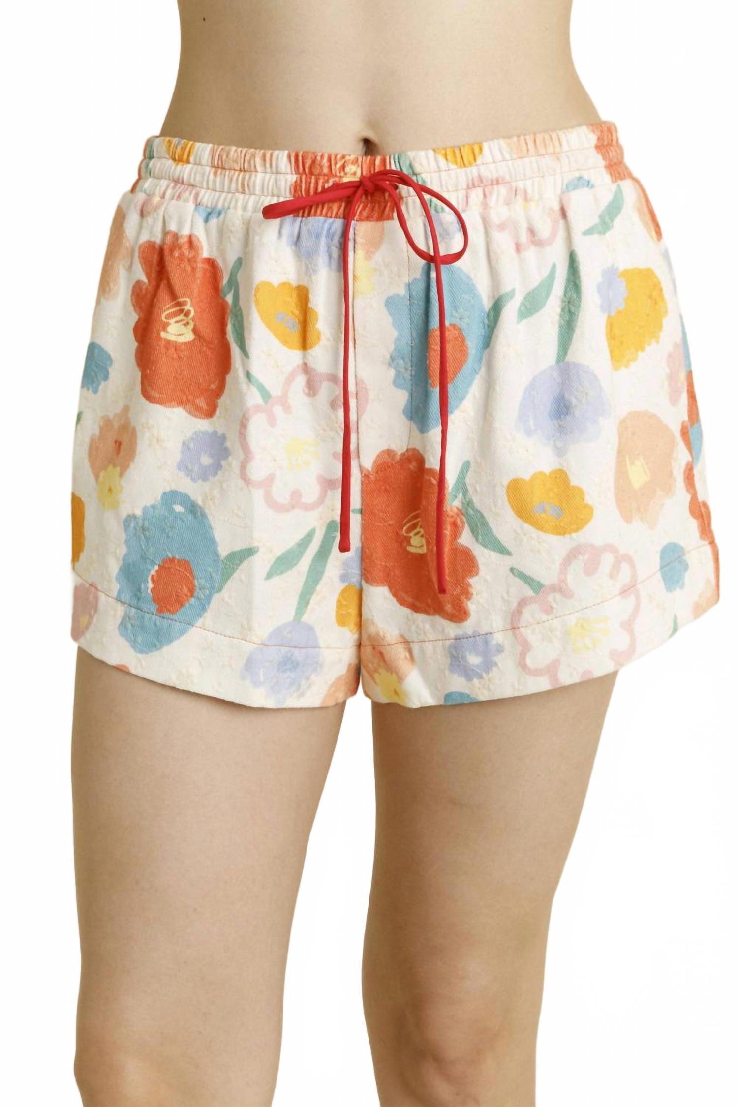 

Aureum Женские шорты с цветочным принтом и завязками, разноцветные